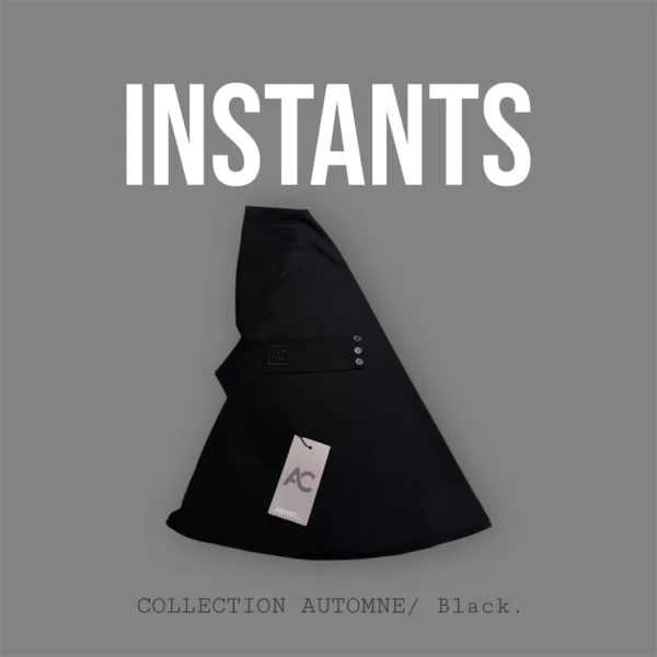 Instants Premium Jersey Hijab : Black