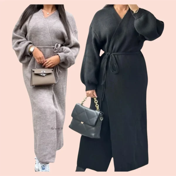 Daily: Ikram wrap cardigan met ceintuur. - Afbeelding 3