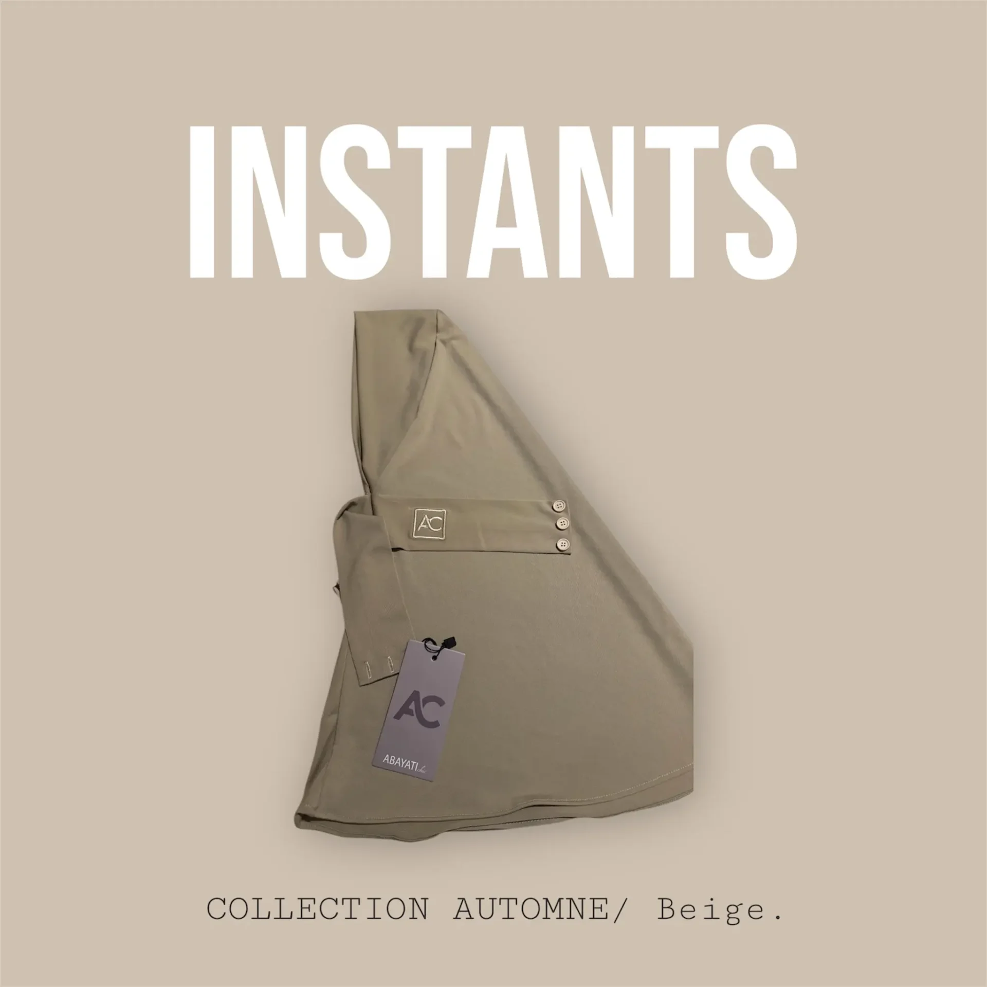 Instants Premium Jersey Hijab : Beige